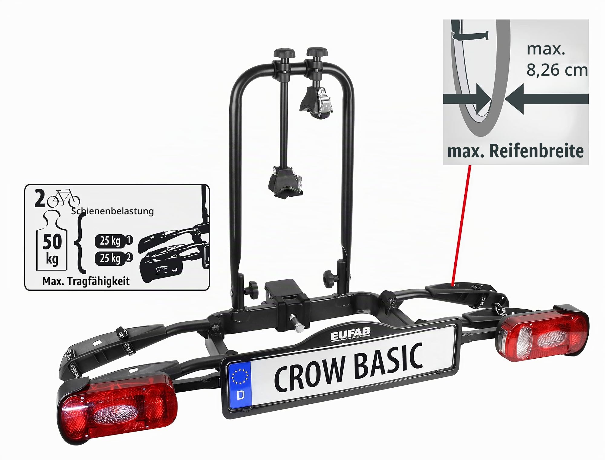 EUFAB 11569 Fahrradträger CROW BASIC + EUFAB 16412 Universal Wandhalterung für Fahrradträger