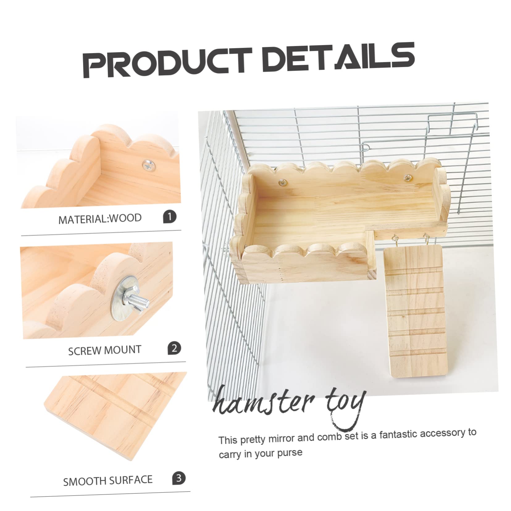 Juguete De Hámster Zona De Juegos para Ratas Plataforma De Hámster con Escalera para Hámster Pájaro Se Posa Jaula Juguetes Base De Hámster Tablero De La Jaula De Madera