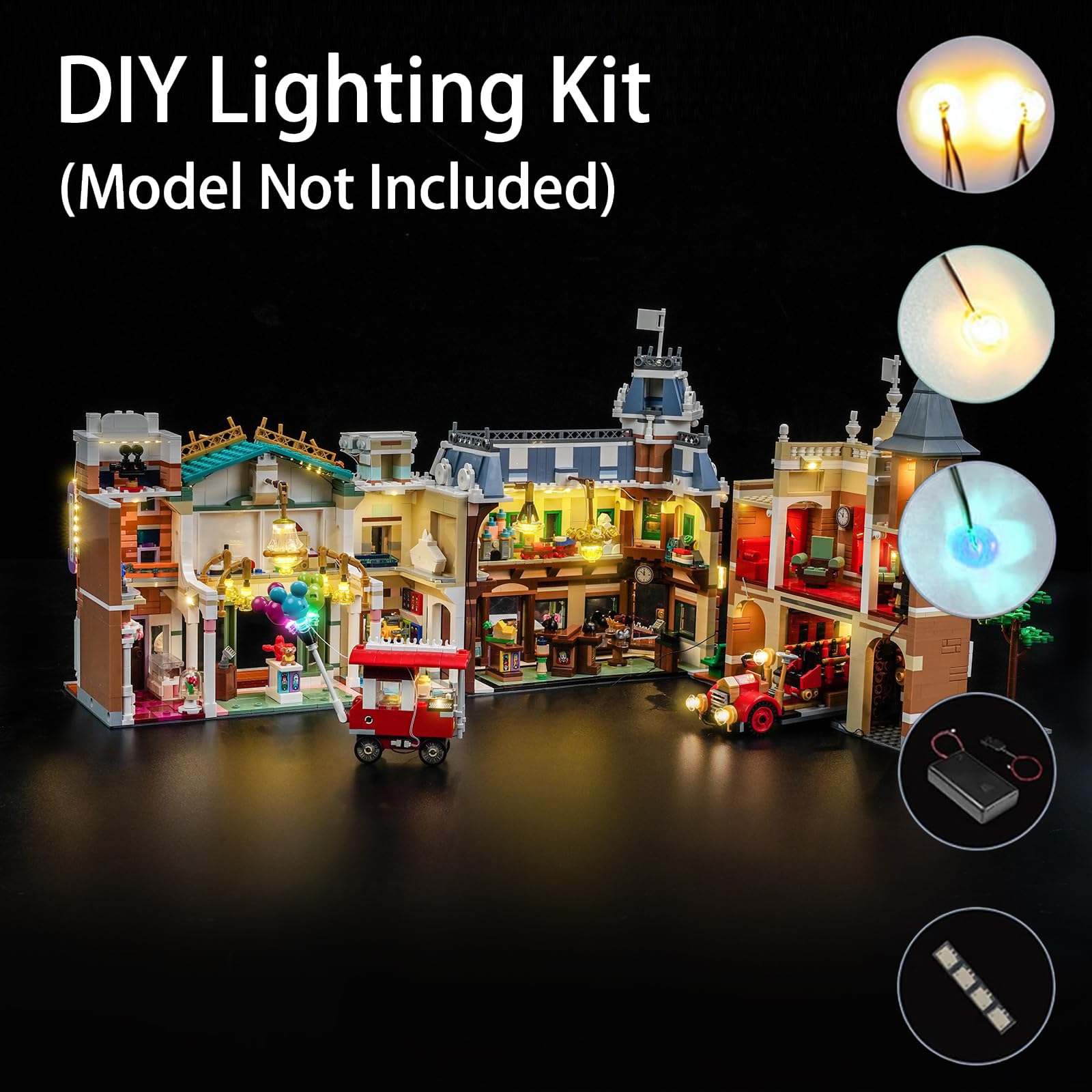 Kit di illuminazione a LED per Lego 43302 Main Street, U.S.A – Luci personalizzate da montare compatibili con questo modello (modello non incluso)