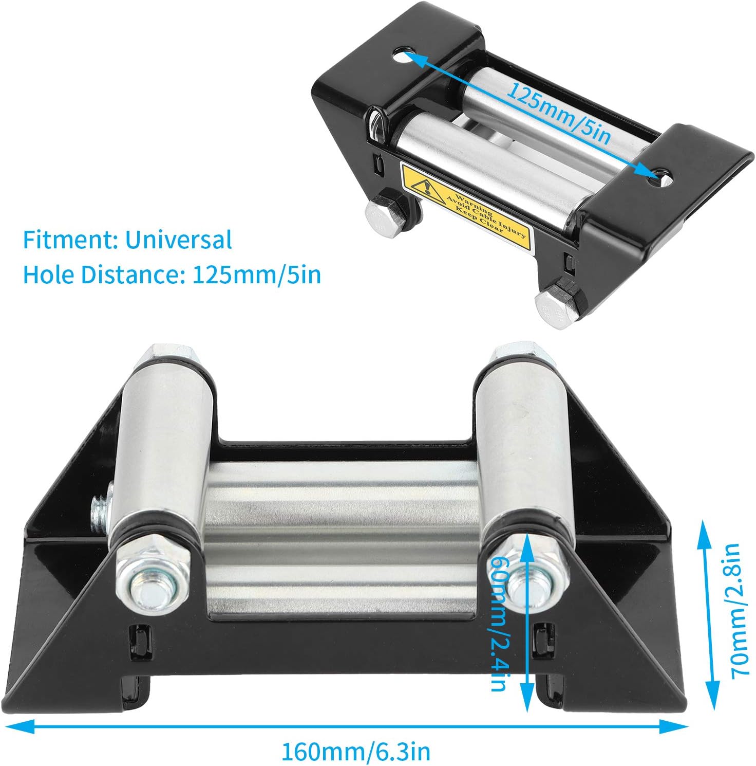 Side by Side Winch Cable Roller Fair Heavy Duty 125mm 5in Hole Diatance Universal winches fair cable adopts craftsmanship
