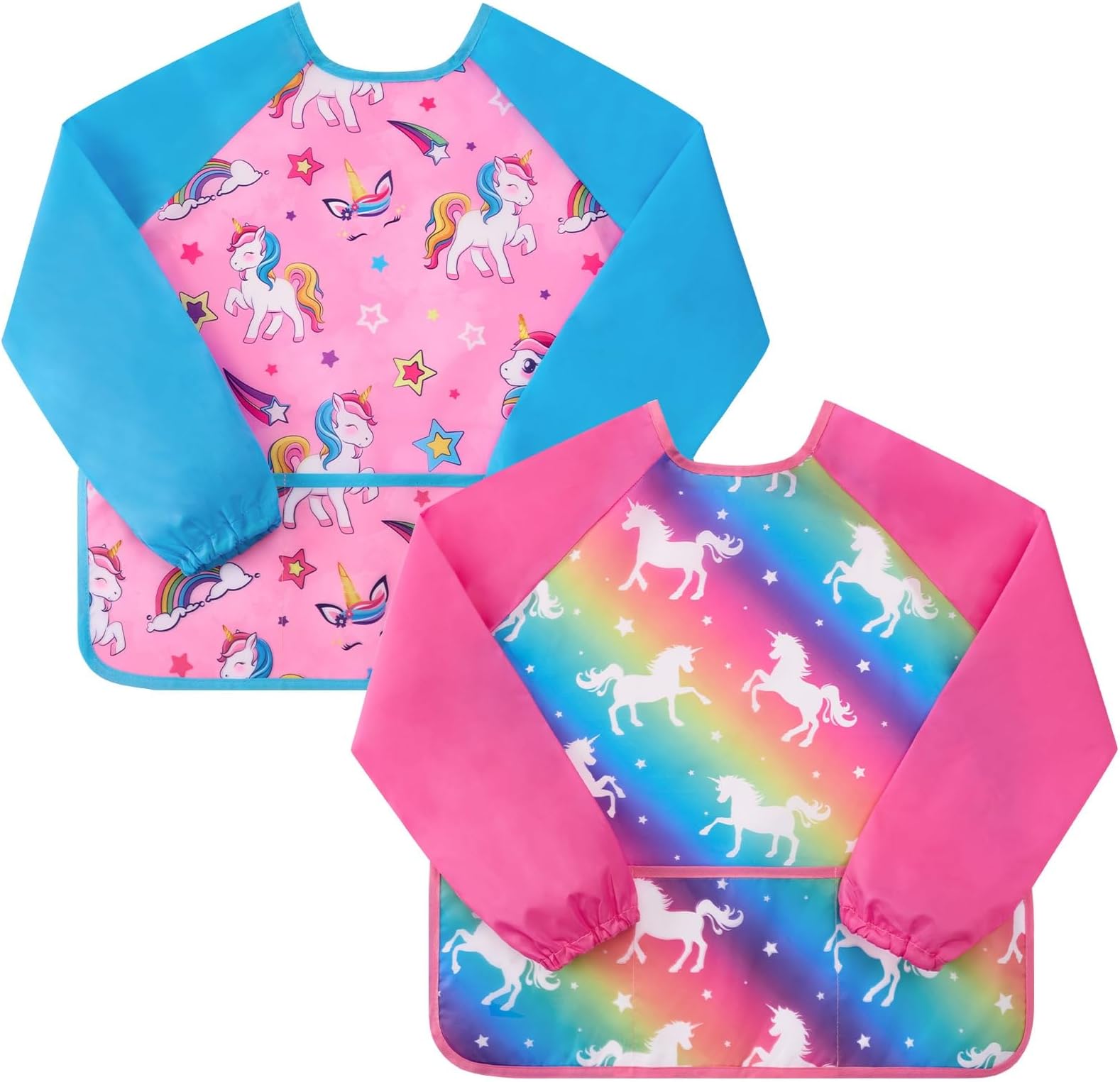 WERNNSAI2 Pack Kids Art Smocks - Toddler Smock for Painting Waterproof Apron