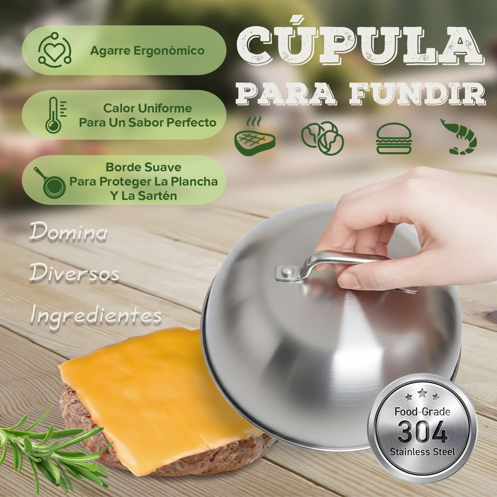 Set Smash Burger de 5 Piezas, Juego de espátulas de Acero Inoxidable para Plancha Teppanyaki, con espátula Ancha, Prensa para Hamburguesas, Campana de cocción espátula de ángulo, Regalo para Hombres