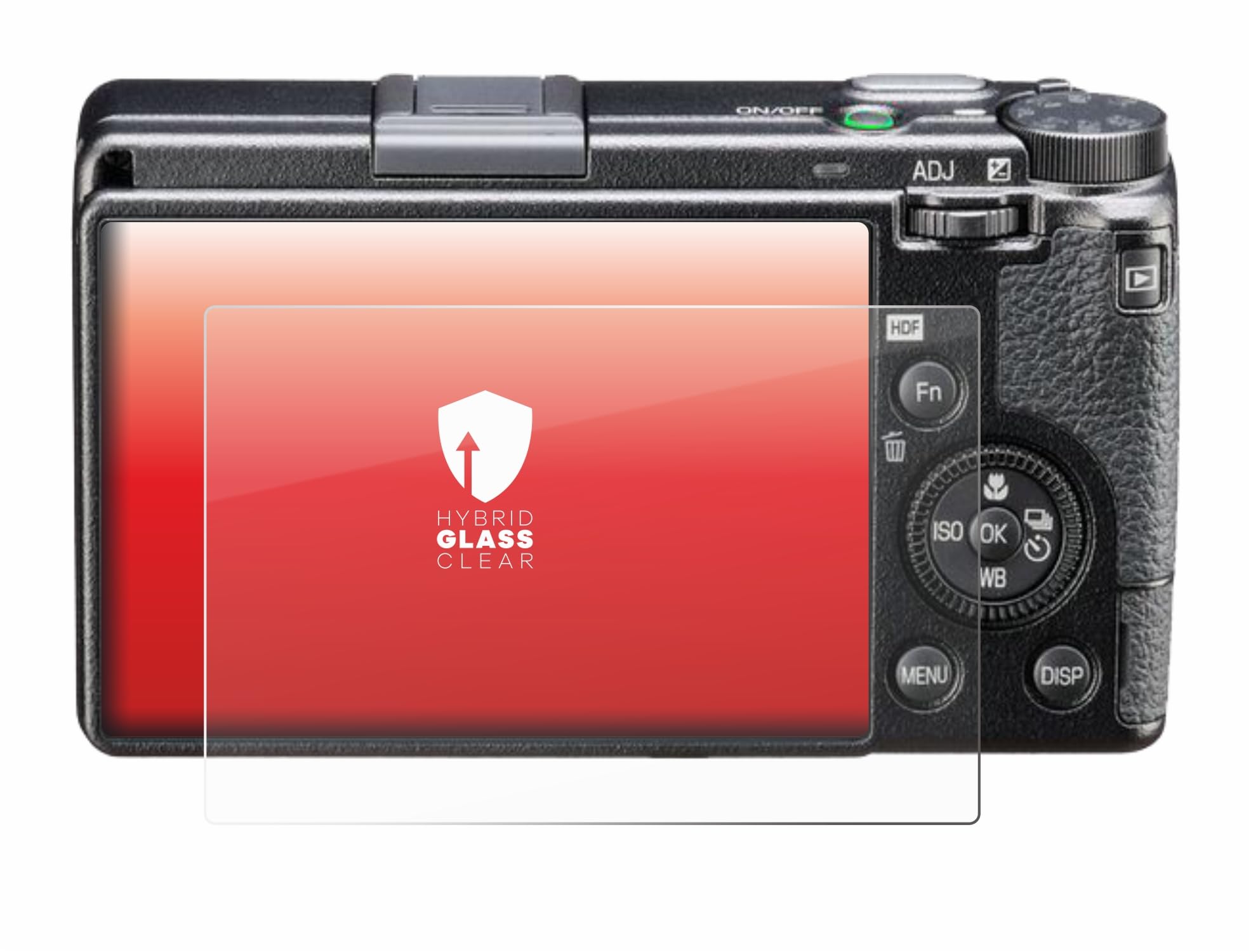 upscreen Screen Protector Film compatible with Ricoh GR III HDF - 9H Glass Protection, Extreme Scratch Resistant, 1-Pack, Clear