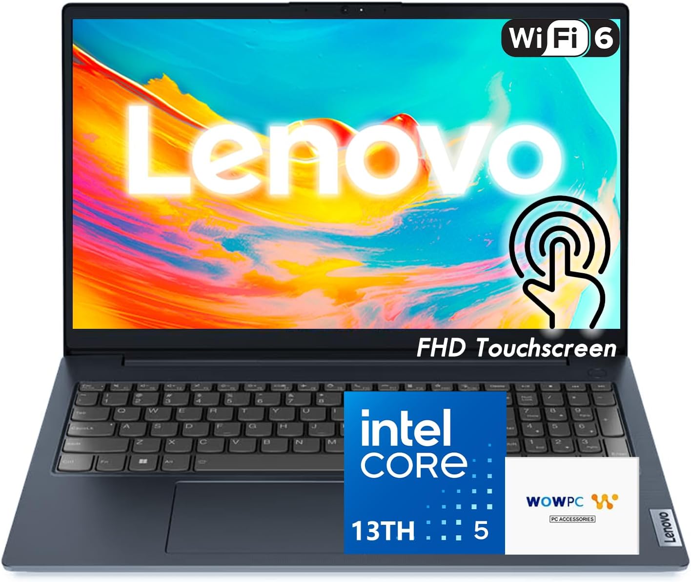 Lenovo Business Laptop, 15.6" FHD Touchscreen Display, Intel 13th 10-Core i5 CPU (Up to 4.6 GHz), 16GB RAM, 512GB SSD, Copilot AI Ready, Wi-Fi 6, Windows 11 with Office 365 for The Web, WOWPC USB