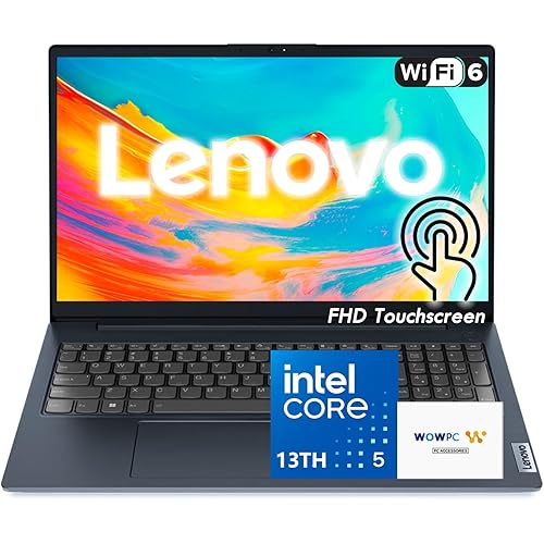 Lenovo Business Laptop, 15.6" FHD Touchscreen Display, Intel 13th 10-Core i5 CPU (Up to 4.6 GHz), 16GB RAM, 512GB SSD, Copilot AI Ready, Wi-Fi 6, Windows 11 with Microsoft 365 for The Web, WOWPC USB