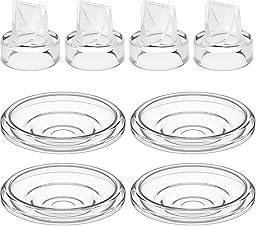 Sweleke Wearable Breast Pump Replacement Set, 4PCS Diaphragms & 4PCS Duckbill Valves, Compatible with Momcozy S9Pro/S12Pro (Not Original)
