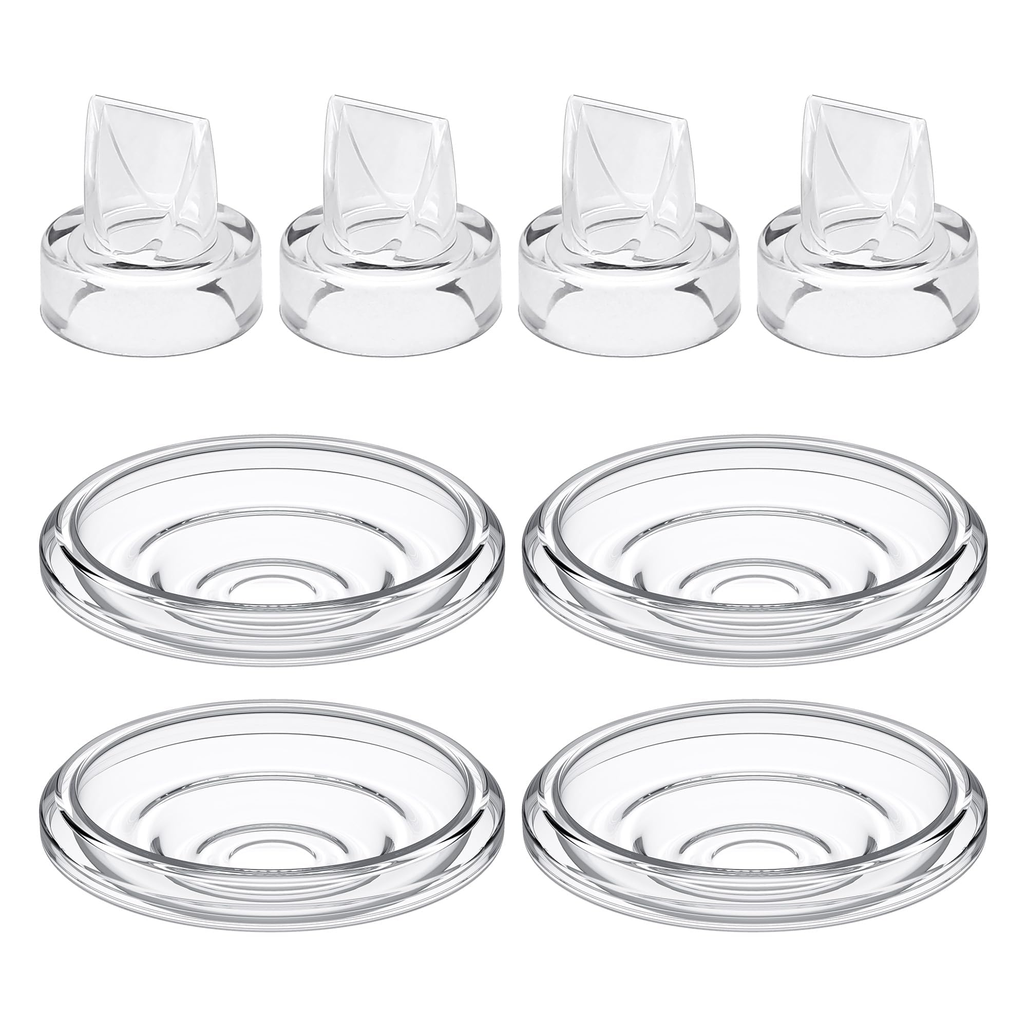 Sweleke Wearable Breast Pump Replacement Set, 4PCS Diaphragms & 4PCS Duckbill Valves, Compatible with Momcozy S9Pro/S12Pro (Not Original) - 1