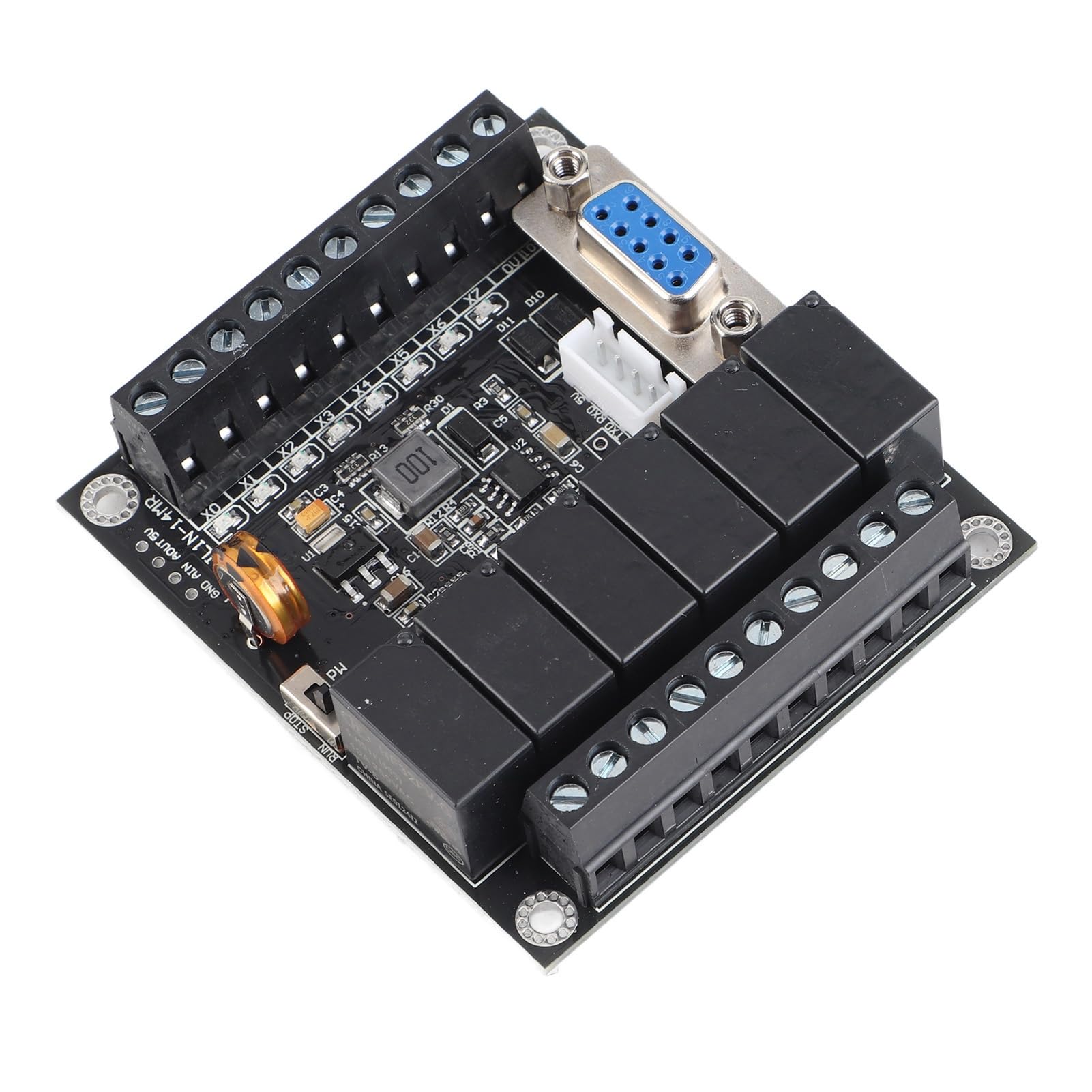 FX1N - Placa de control programable industrial PLC 14MR, módulo controlador PLC con salida por relé, 8 entradas y 6 salidas, controlador de automatización industrial de 24 V CC