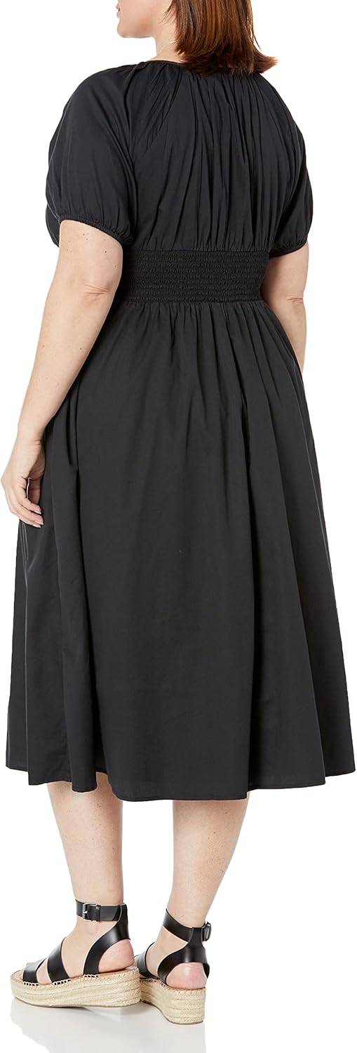 The Drop Womens Daksha Cotton Smocked Zipper Detail Dress - Image 6