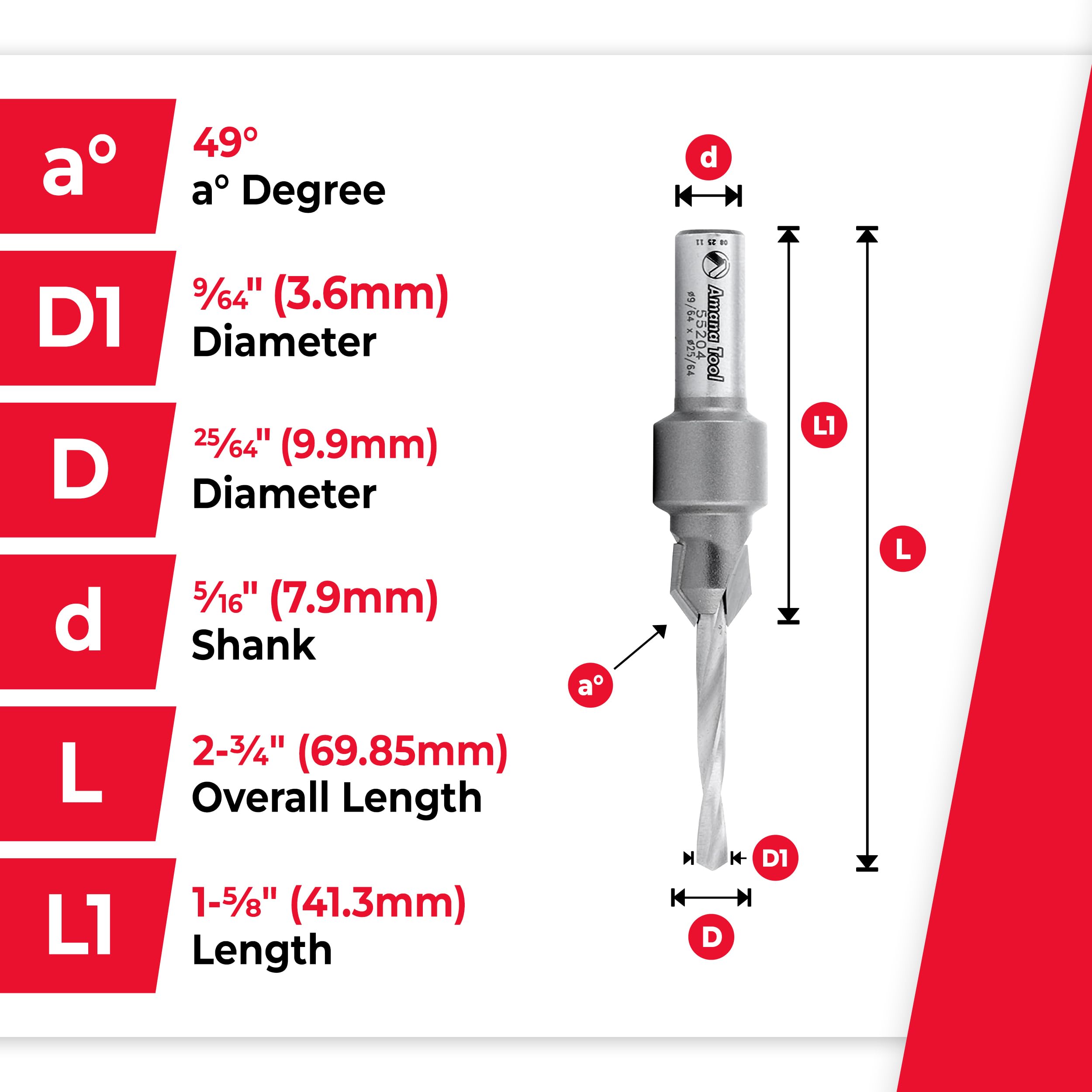 Amazon | Amanaツール55204 Carbide Tipped皿穴ドリルD # 6スクリュー