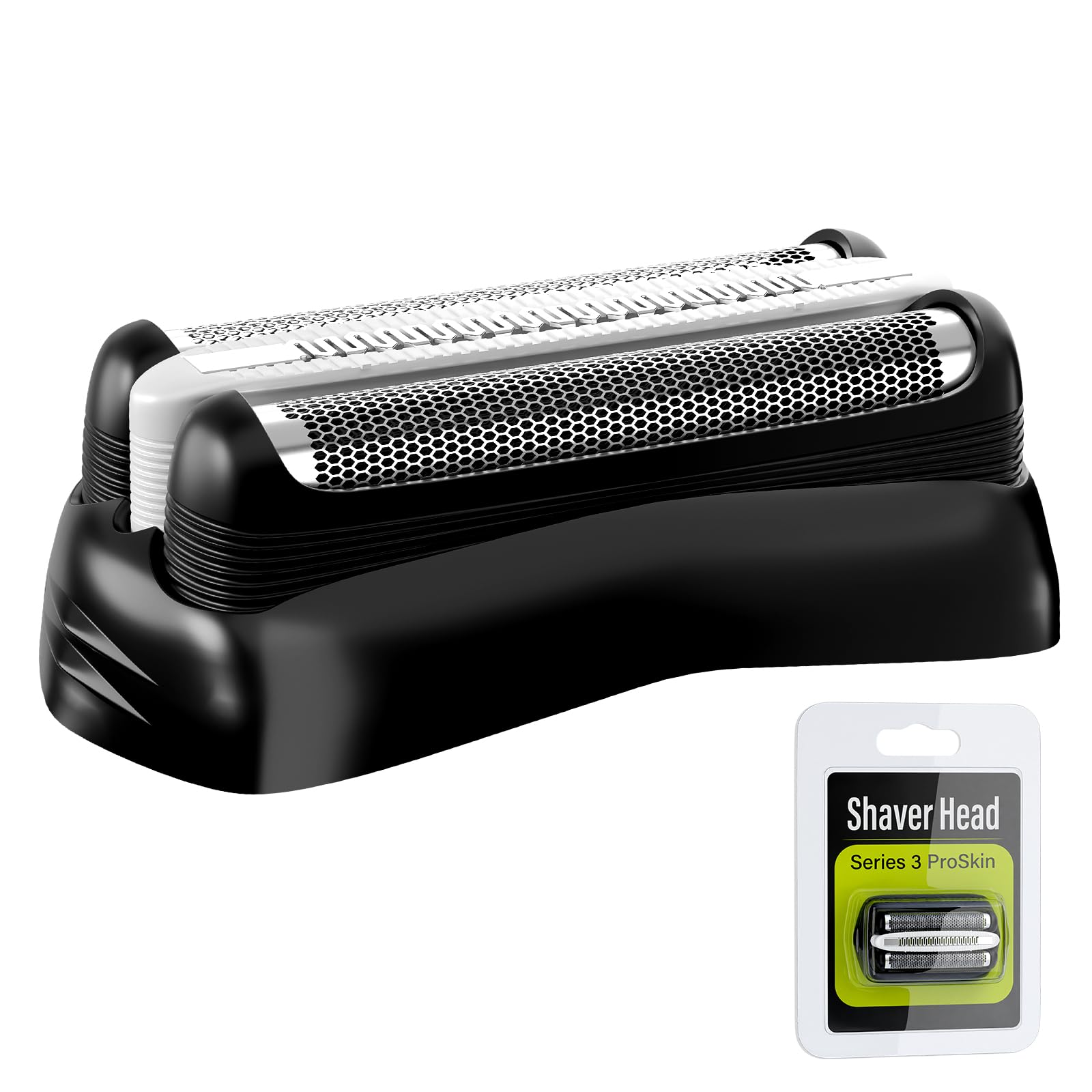 Replacement Shaver Head Compatible with Braun Series 3, Machine Heads Replacement Electric Shaver Men Shaving Close and Soft for S3 300S 301S 310S 3020S 3030S 3040S (32B, Black)