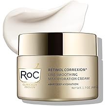RoC Retinol Correxion Max Daily Hydration Anti-Aging Face Moisturizer with Hyaluronic Acid, Oil Free Skin Care Cream for Fine Lines, Dark Spots, Post-Acne Scars, Retinol Moisturizer, 1.7 Ounces