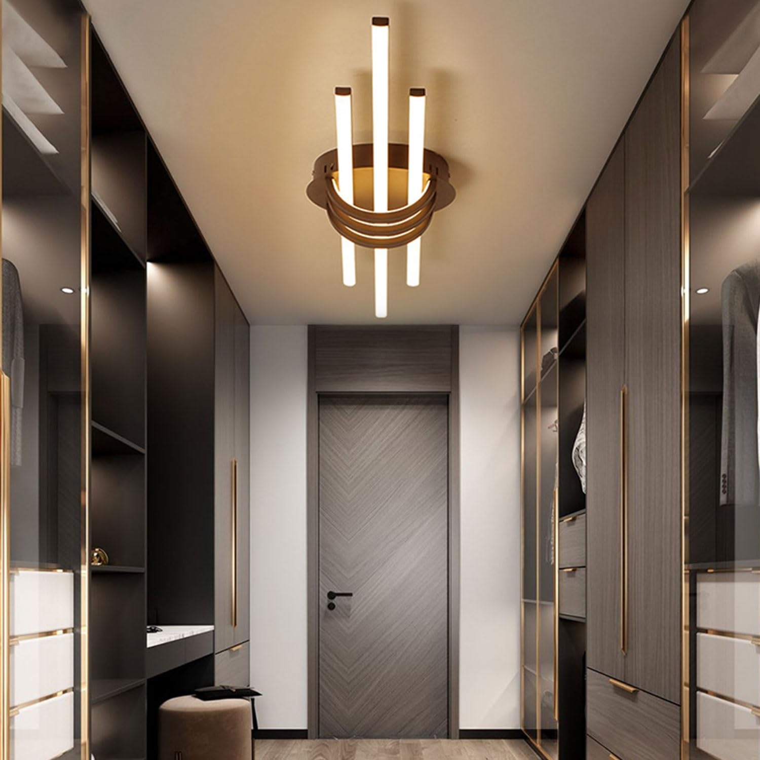 Deckenleuchte Moderne LED Dimmbar Skandinavischer Stil Deckenlampe Minimalistisch Innen Decken Beleuchtung Mit Fernbedienung for Schlafzimmer Gang-Lampe Korridor Licht Pendelleuchte(Schwarz,80cm)