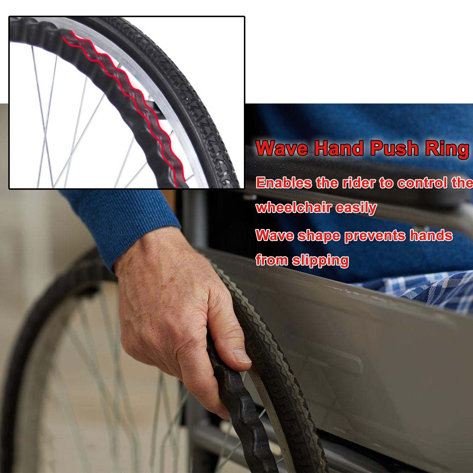 2x Rueda Trasera De 24 Pulgadas Para Sillas De Ruedas, Ruedas De Repuesto Para Sillas De Ruedas, Resistente Al Desgaste, Capacidad De Carga 120 Kg, Piezas De Repuesto, Gris/Negro