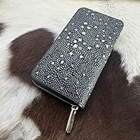 Amazon | スタースティングレイ 長財布 黒 エイ革 本革 ラウンド