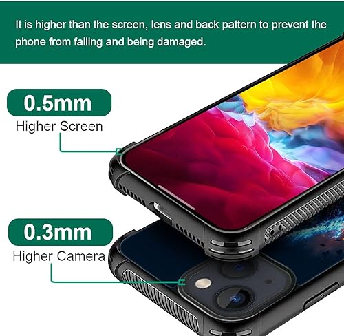 Vista 99 de Case for iPhone 15 Plus - Stained Glass Mosaic Fiesta Fun Case with Tempered Glass Back and Soft Silicone TPU Shock Protection