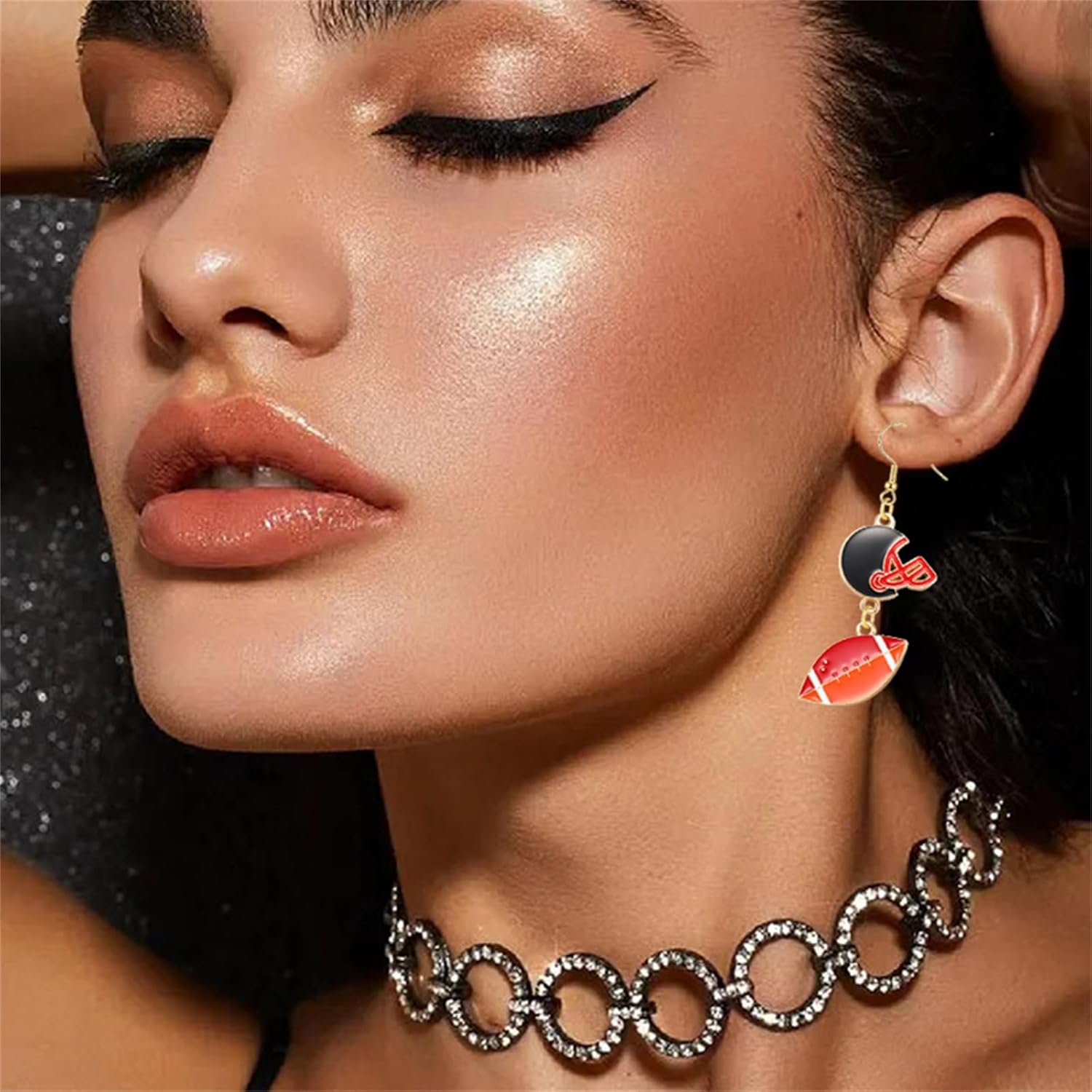 WCRAZYE Football Earrings for Women Unique Cute Lightweight Game Day Sport Rugby Helmet Jersey Dangle Earrings Team Outfits Accessories Party Favor Gifts - Image 4