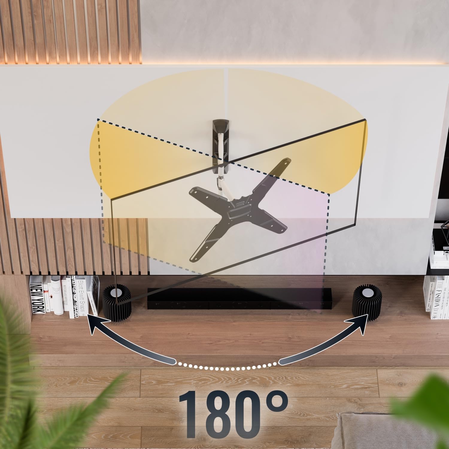 RICOO S3244 Supporto TV da parete Staffa TV 32-55 pollici per 32 55 pollici girevole inclinabile fino a 45 kg max VESA 400x400