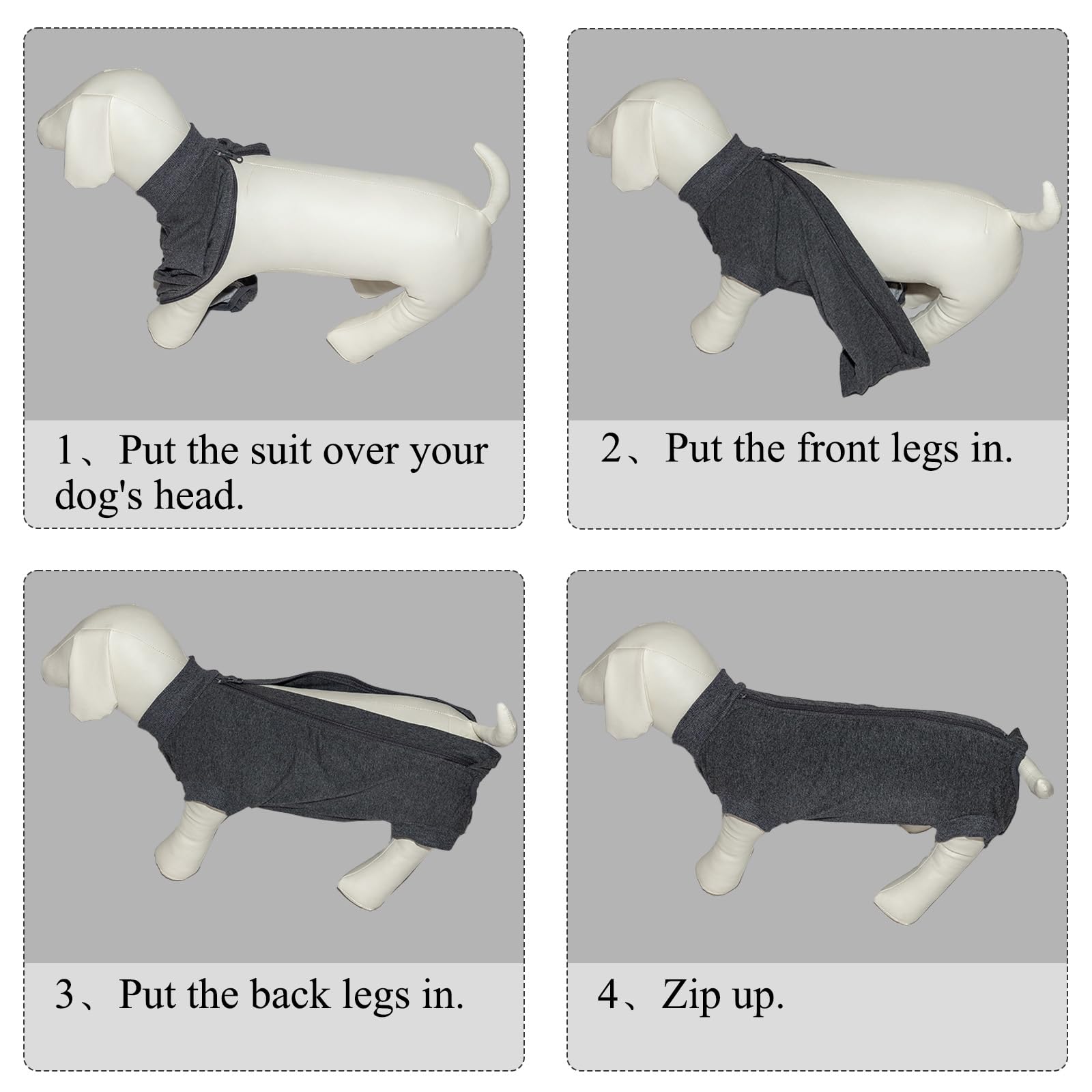 Traje Recuperacion Perro con Zip Faja Quirúrgica Caninos Camiseta Perro Postoperatorio Femenino Macho Body Quirurgico Caninos Traje para Perros Recuperación Ropa Perros Chaleco Operacion