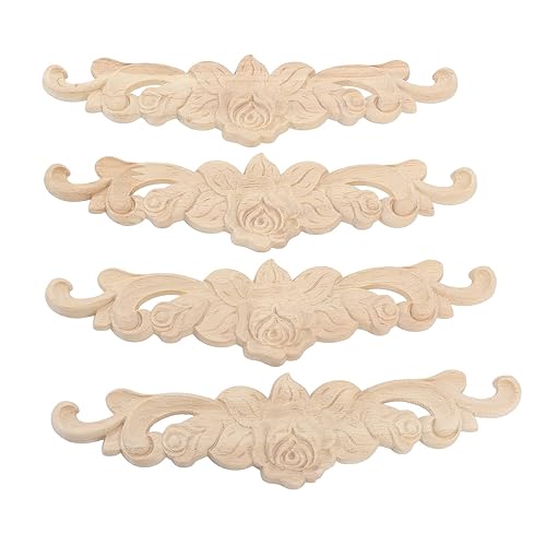 Miniatura 9 de Apliques de madera europea, esquina tallada, 5 esquinas de madera tallada sin pintar, para decoración del hogar, puerta, cama, comedor y hotel