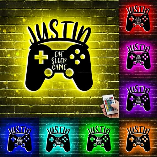 Letrero de neón de juego personalizado para decoración de pared y dormitorio, letrero de neón LED con nombre personalizado, luz nocturna,