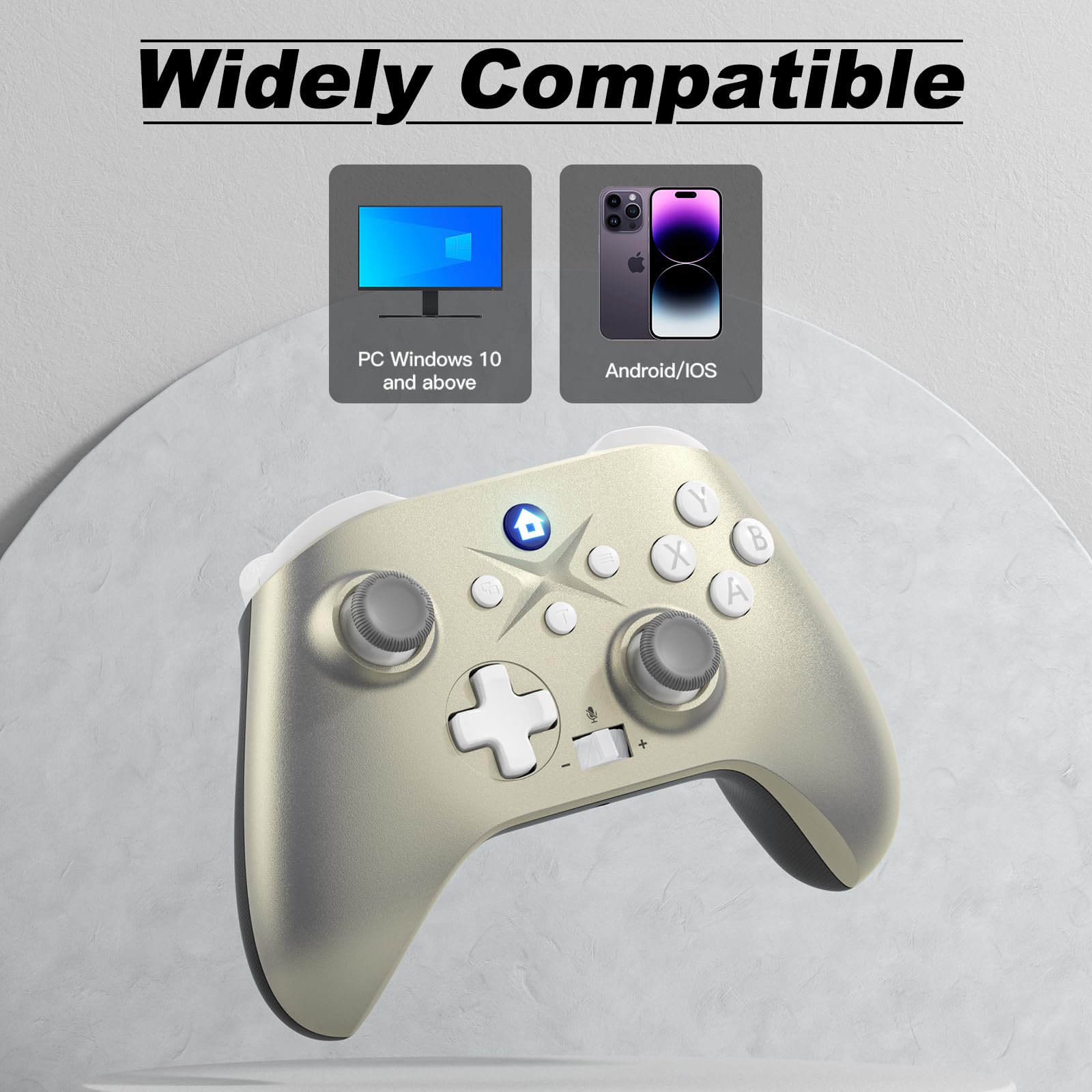 Dinosoo Special Edition Wireless Controller for Android Windows PC Steam Games, Dual Vibration TURBO Function Macro Function Headphone Jack Lunar Shift SE (Can't Connect to Xbox for Now)