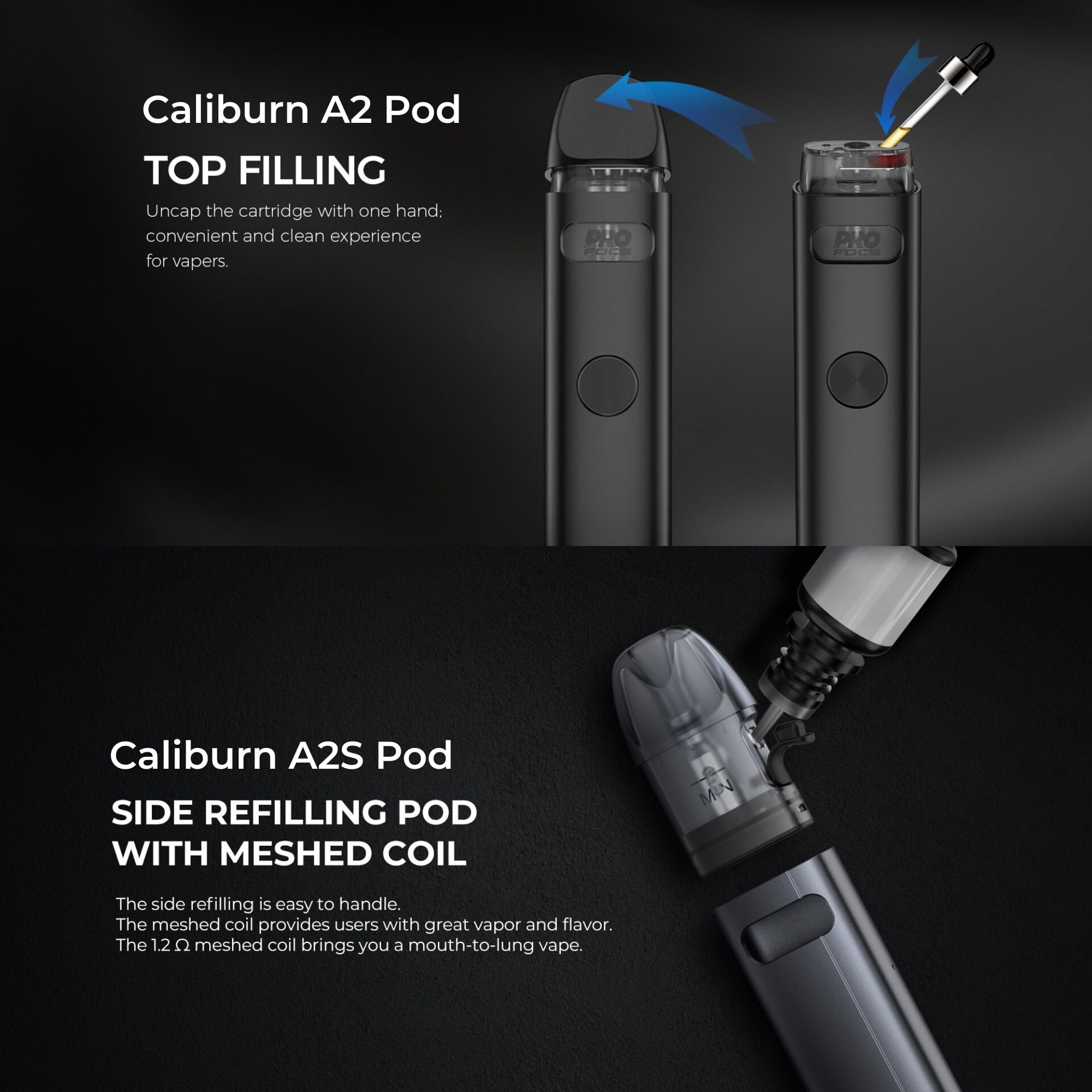 Uwell Caliburn A2 Replacement Pods - 4 Pack - E Cigarette Built-In Mesh  Coils, MTL Smooth Vaping, E Cig 2ml Vape Pods, No Nicotine: Amazon.co.uk:  Electronics & Photo