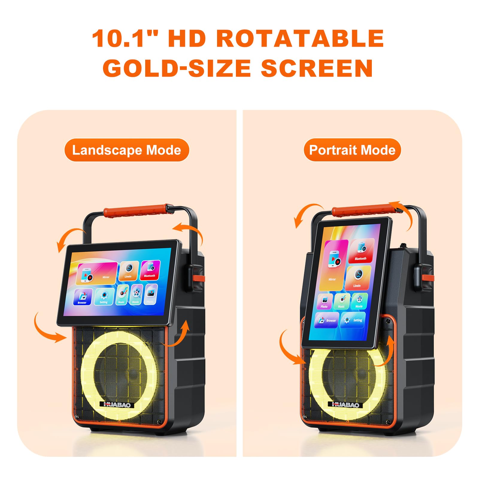 Máquina de karaoke con pantalla HD de 10.1 pulgadas, 2 micrófonos inalámbricos