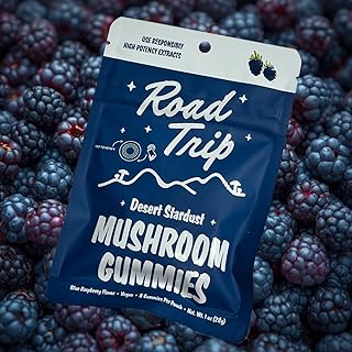 Road Trip - Desert Stardust - Mushroom Extract Gummies - Nootropic Blend - (4-Packs, Blue Raspberry)