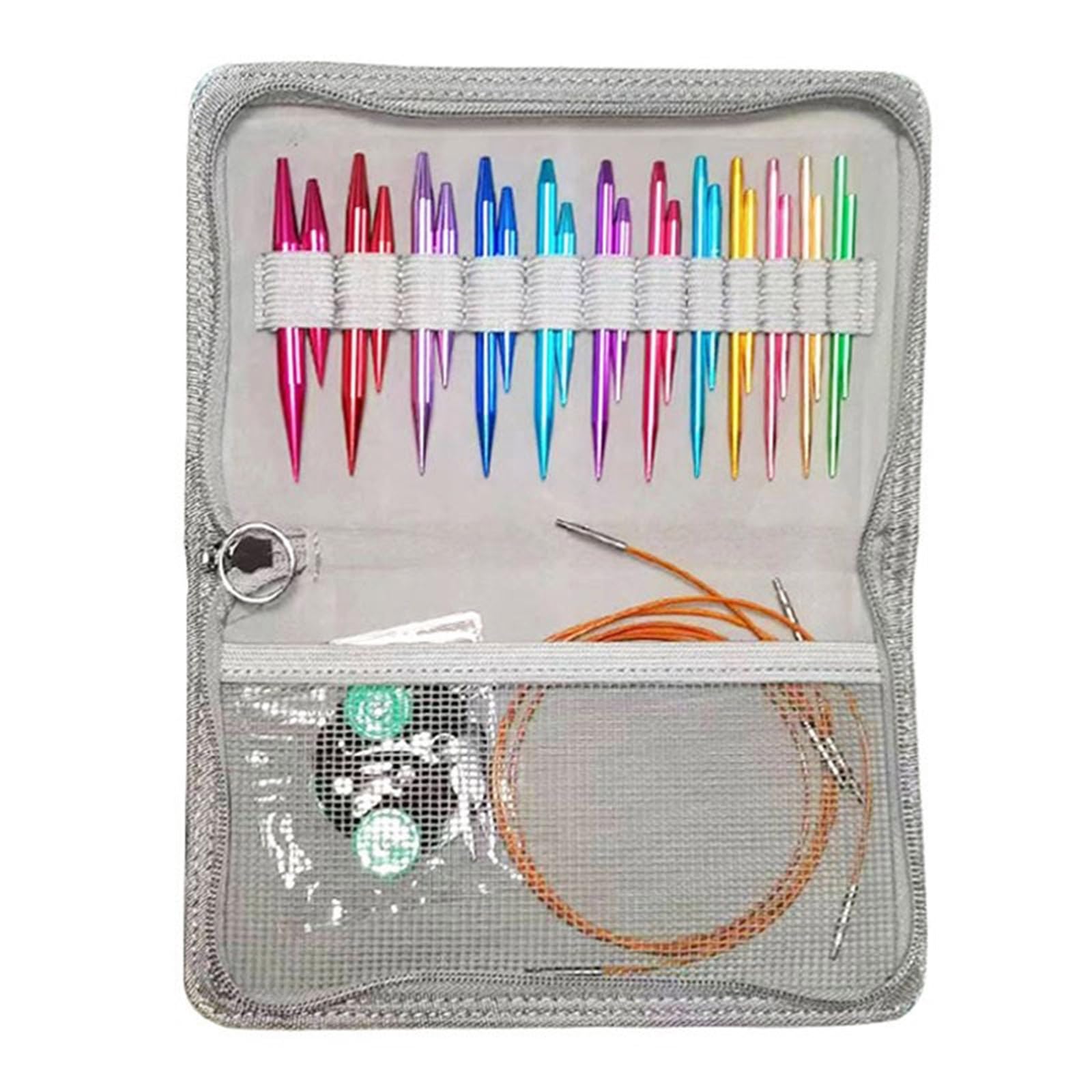 Tsophreniq Metal Circular Knitting Needle Set Interchangeable Crochet Hook Art Tool for Crocheting Metal Set Interchangeable Hook for Woman