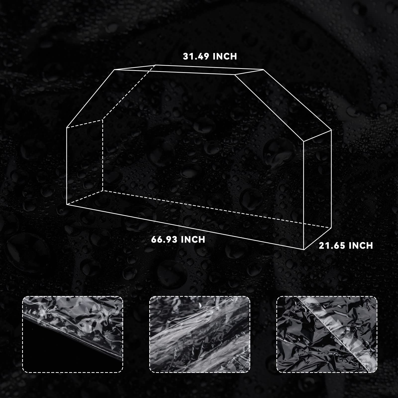 Hoolerry 152,4 cm transparente Grillabdeckung aus Kunststoff, strapazierfähig, wasserdicht, für Außenmöbel, UV-beständig, für Charbroil Grills und mehr