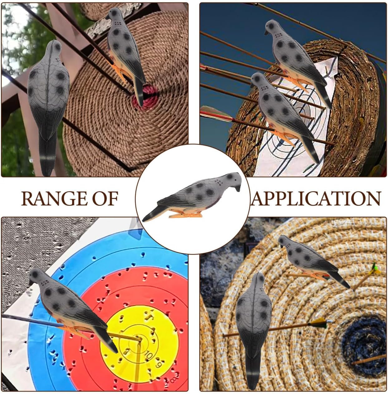 Healifty Archery Targets 3-Pack with 3D Pigeon Holder for Hunting Training and Practice Lightweight Durable Bow Targets for Indoor and Outdoor Use