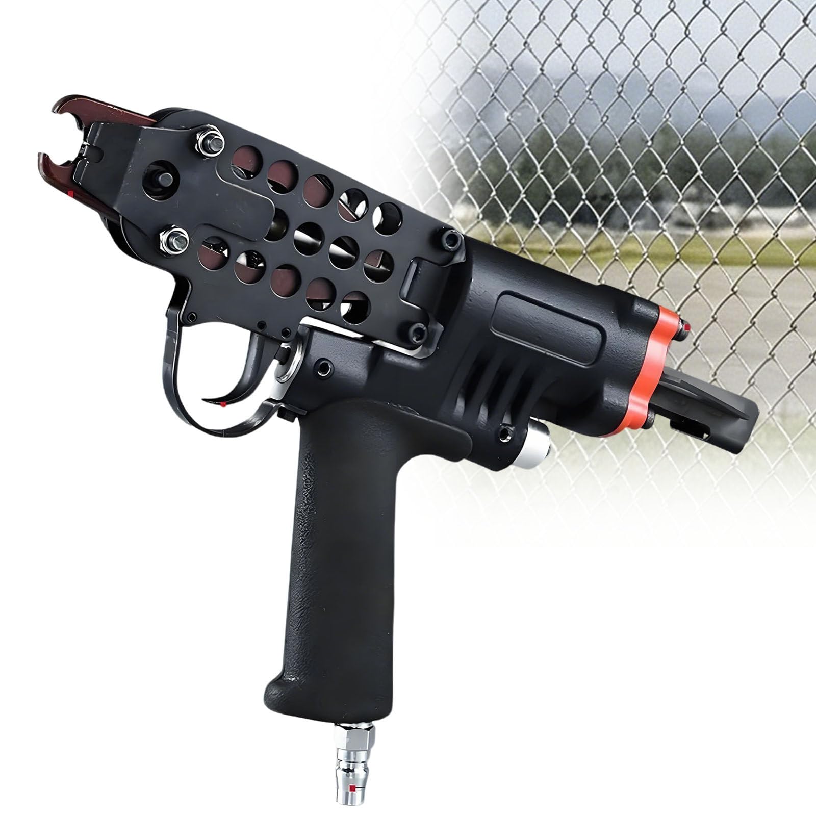 Ymnogjie Pneumatic Hog Ring Nail Gun,Industrial Binding Tool,Air Powered Cage Stapler for Chicken Coop,Fencing,Animal Traps,Efficient Birdcage Plier SC7C