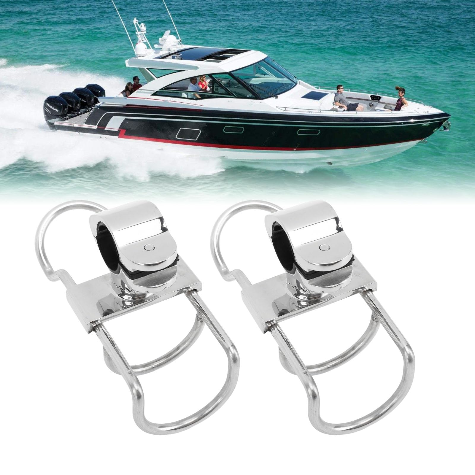 Soporte para Caña de Pescar para Barcos, Soportes para Cañas de Pescar para Barcos, 4 Piezas, Soportes para Cañas de Pescar de Acero Inoxidable 316, Alta Resistencia para Yates