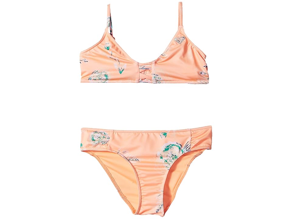 

Roxy Kids Darling Athletic Triangle Swim Set (Big Kids) (Souffle Flowers in the Air Swim) Girl's Swimwear Sets, Orange