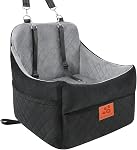 GL GLENSLAVE Siège de voiture pour chien pour chiens petits/moyens, Sièges de voiture booster pour chien avec un coussin épais pour chiens sous 35lbs, Lit pour animaux de compagnie lavable et amovible avec poches de rangement, 2 Ceintures de sécurité (Noir)