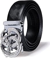 Dubulle Men's Ratchet Belt - Genuine Leather Adjustable Sliding Automatic Buckle Dress Belt for Business Casual