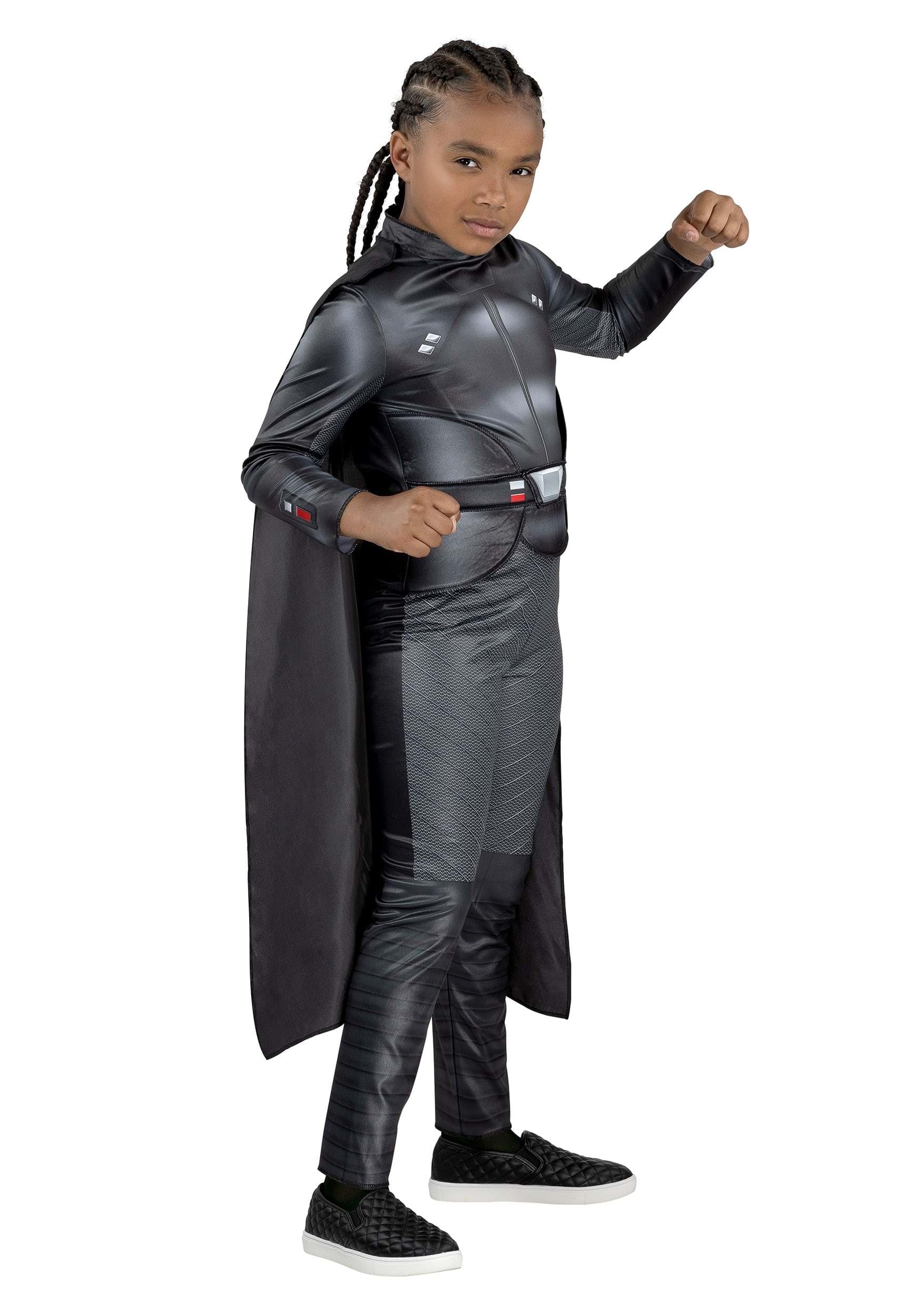 Star Wars Reva Official Youth Haloween Costume - Printed Jumpsuit with Belt Buckle and Detachable Cape