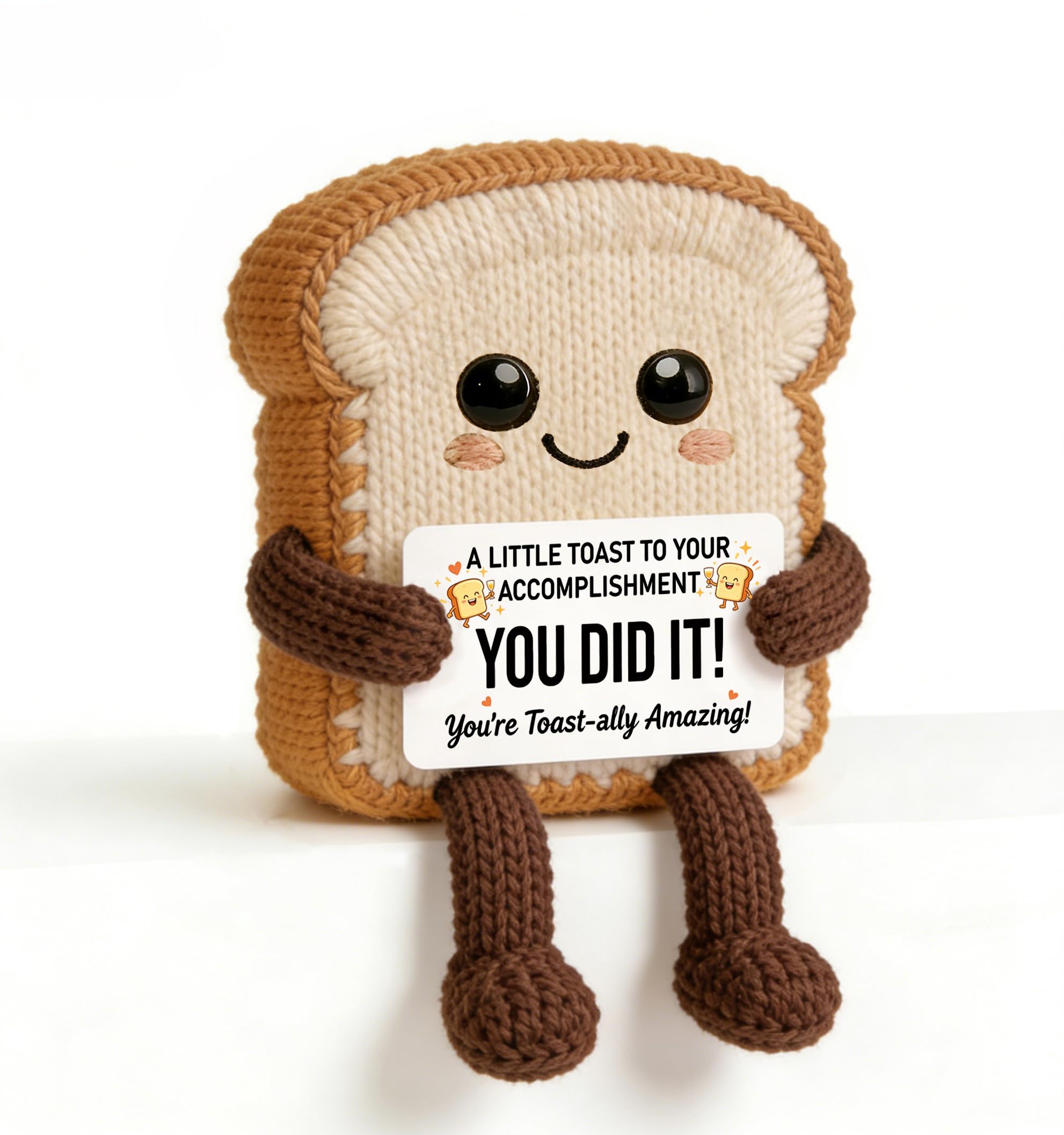 QMVMV Handmade Crochet Toast Congratulations Gifts for Women Men,You Did It