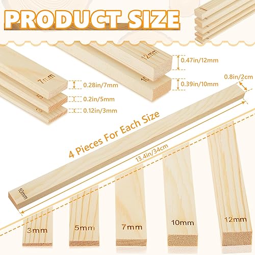 Miniatura 2 de Sasylvia 20 piezas de guía de barro rodante para enseñanza de cerámica, guía de barro, tiras de madera, guías de rodillo de cerámica, herramientas y