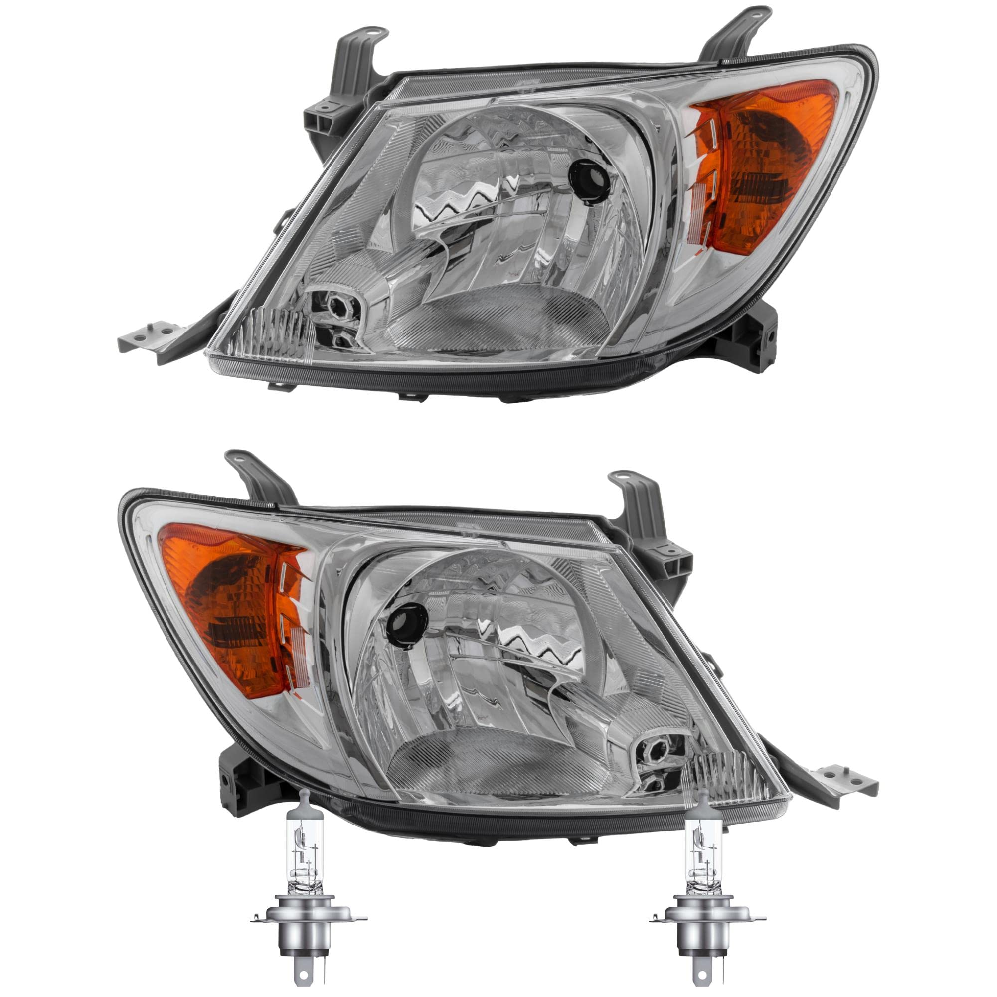 Halogen Scheinwerfer Set H4 für Hilux VII Pick-up inklusive OSRAM Lampen ohne Lampenträger Glühlampe