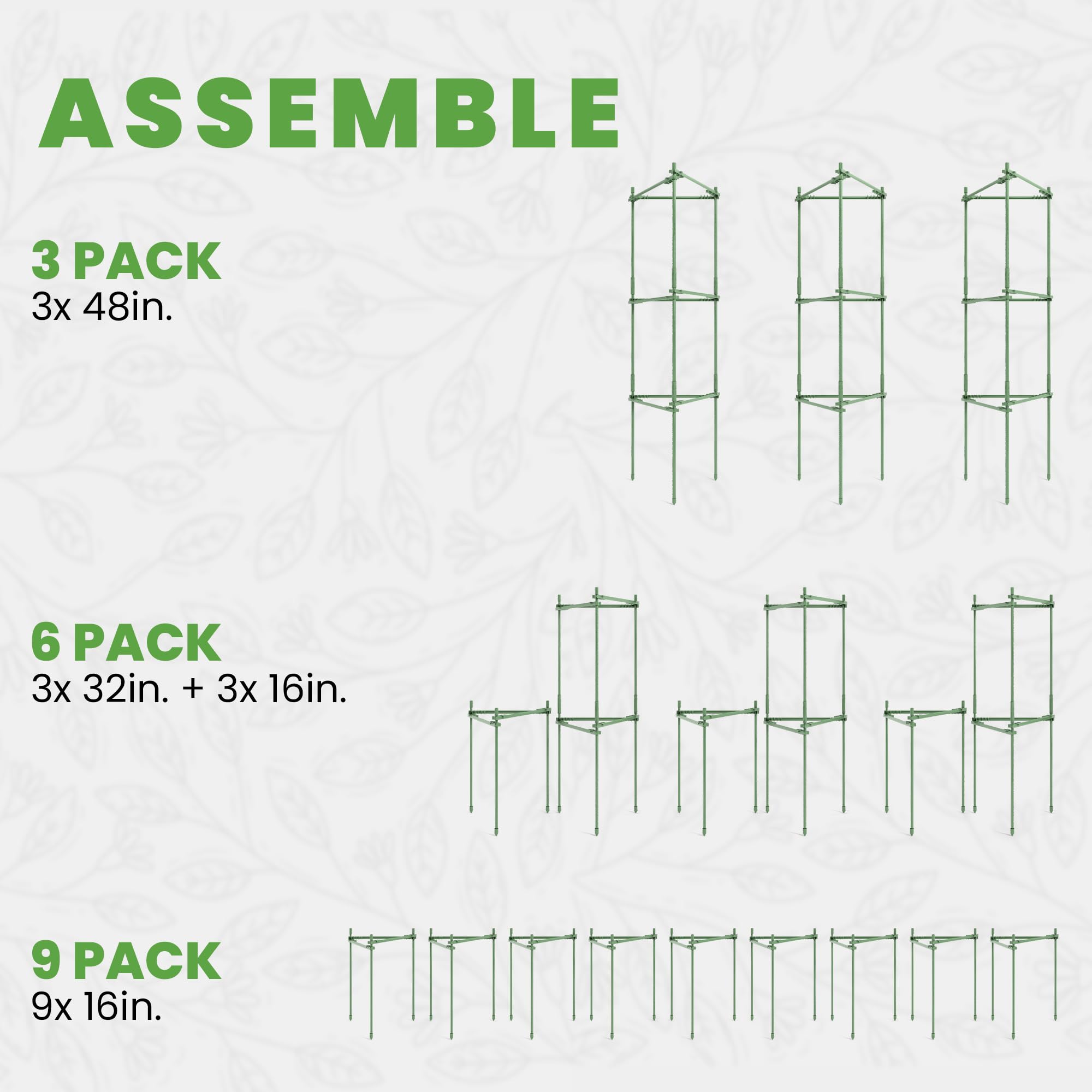 Tomato Cage, Large Trellis Stakes and Plant Support Structures for Vegetables and Climbing Plants