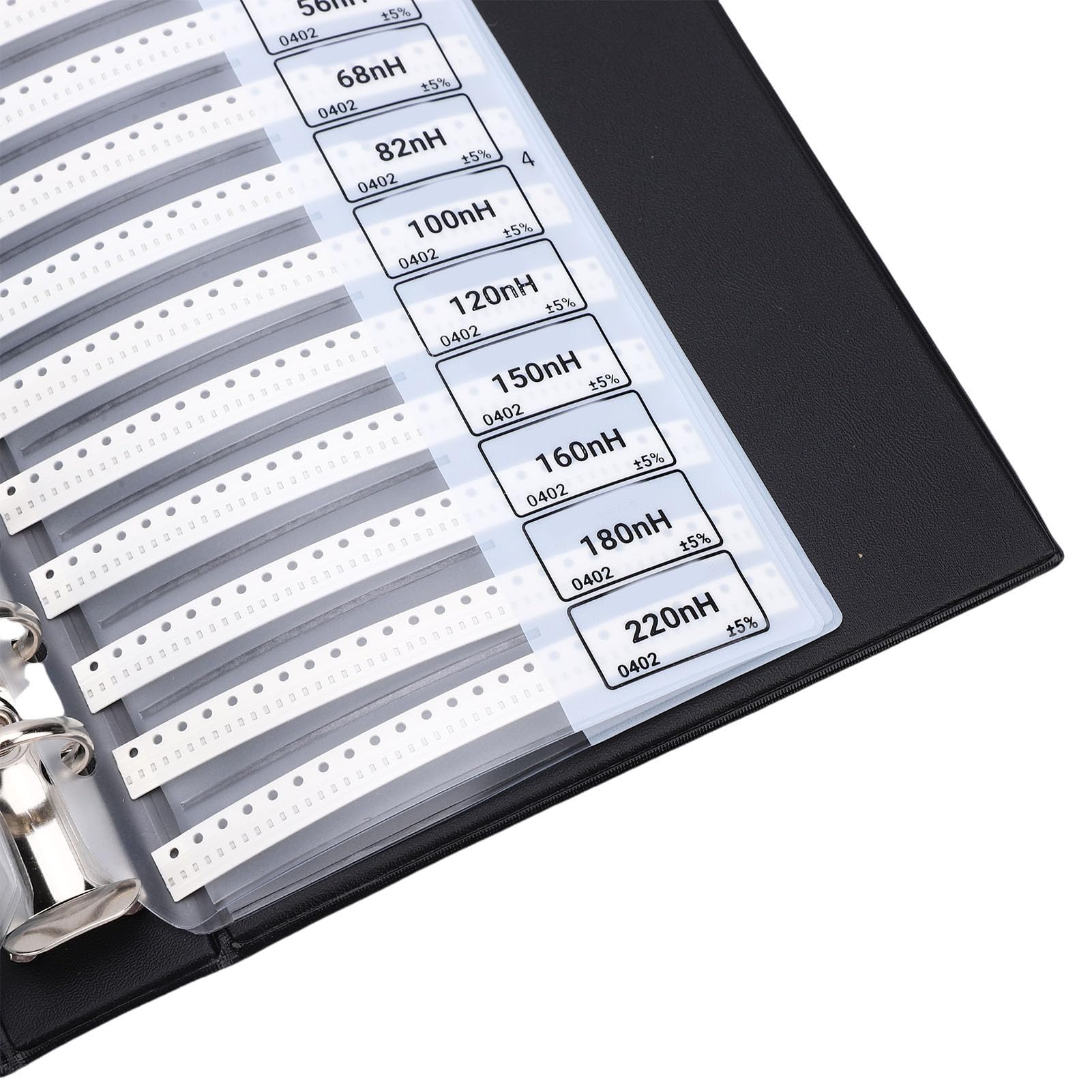 Zunate 0402 Libro Campioni di Induttori SMD, Kit di Assortimento di Induttori in Chip Multistrato con Etichette dei Parametri, per Studenti di Ingegneria, Insegnamento di Riparazione