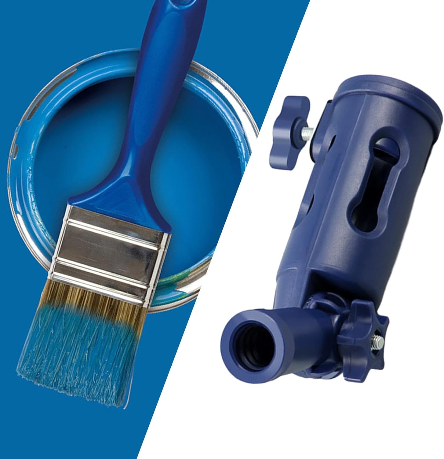 Multi Angle Paint Brush Extended Painting Rollers Holder Adaptor Paint Edger Tool Attachment for Cutting Easily Reach Dusting High Ceilings