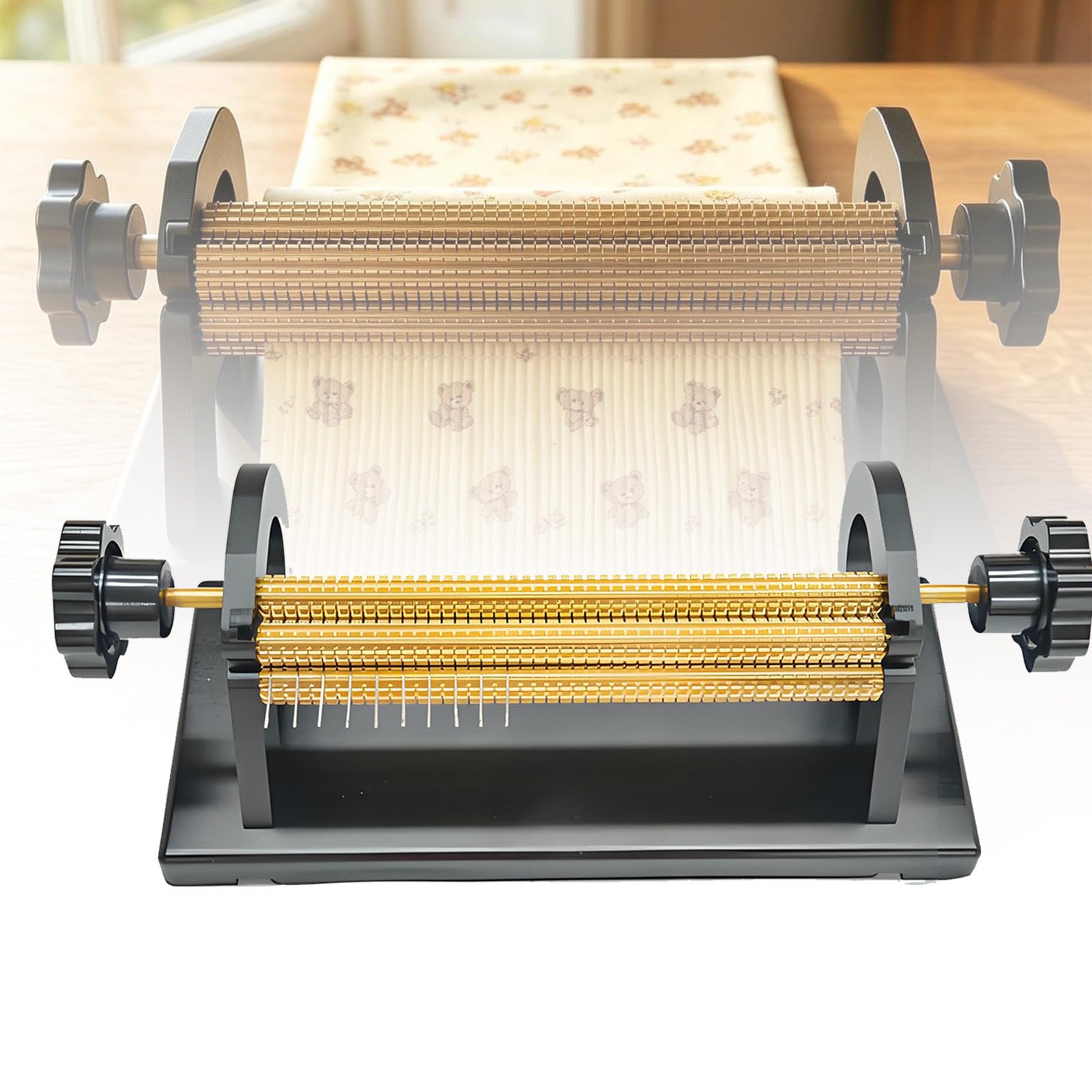 GIZMIT Smocking Pleater Machine, Ruffler Sewing Machine Attachment,24/32 Row Adjustable Smocking Pleater, Presser Foot for Gathering Pleats and Ruffles,Customizable Depth 24