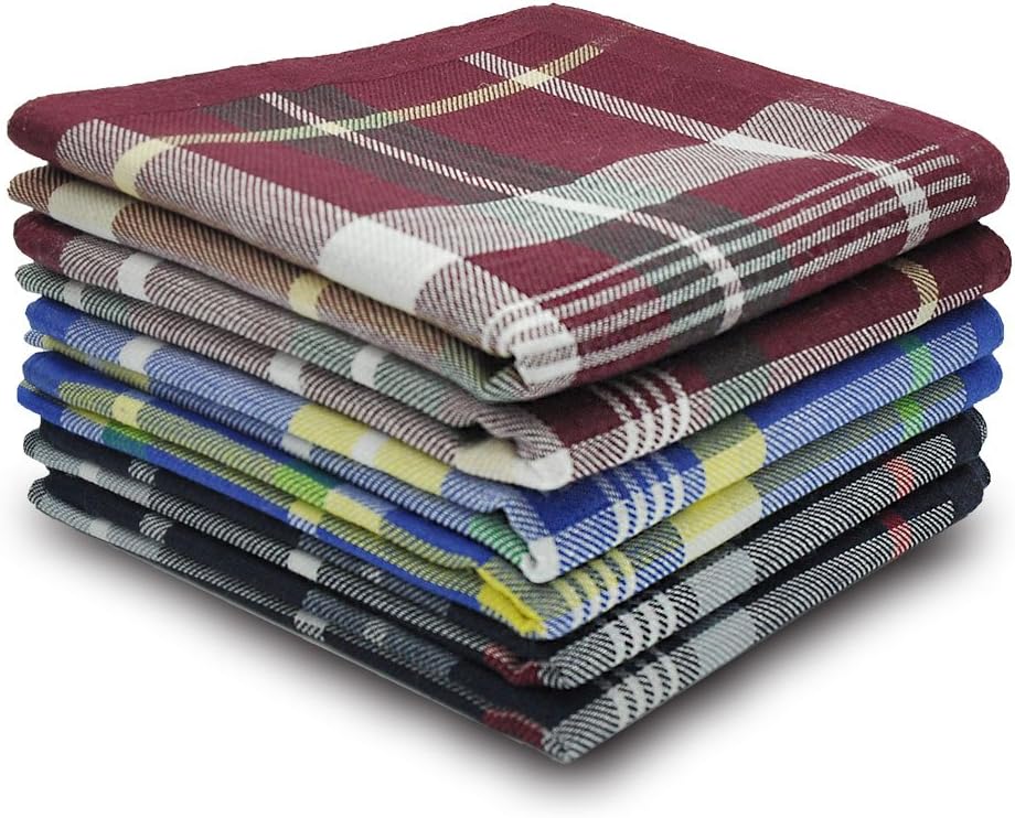 Selected Hanky 100% Cotton Men's Handkerchief 6 Piece Gift Set