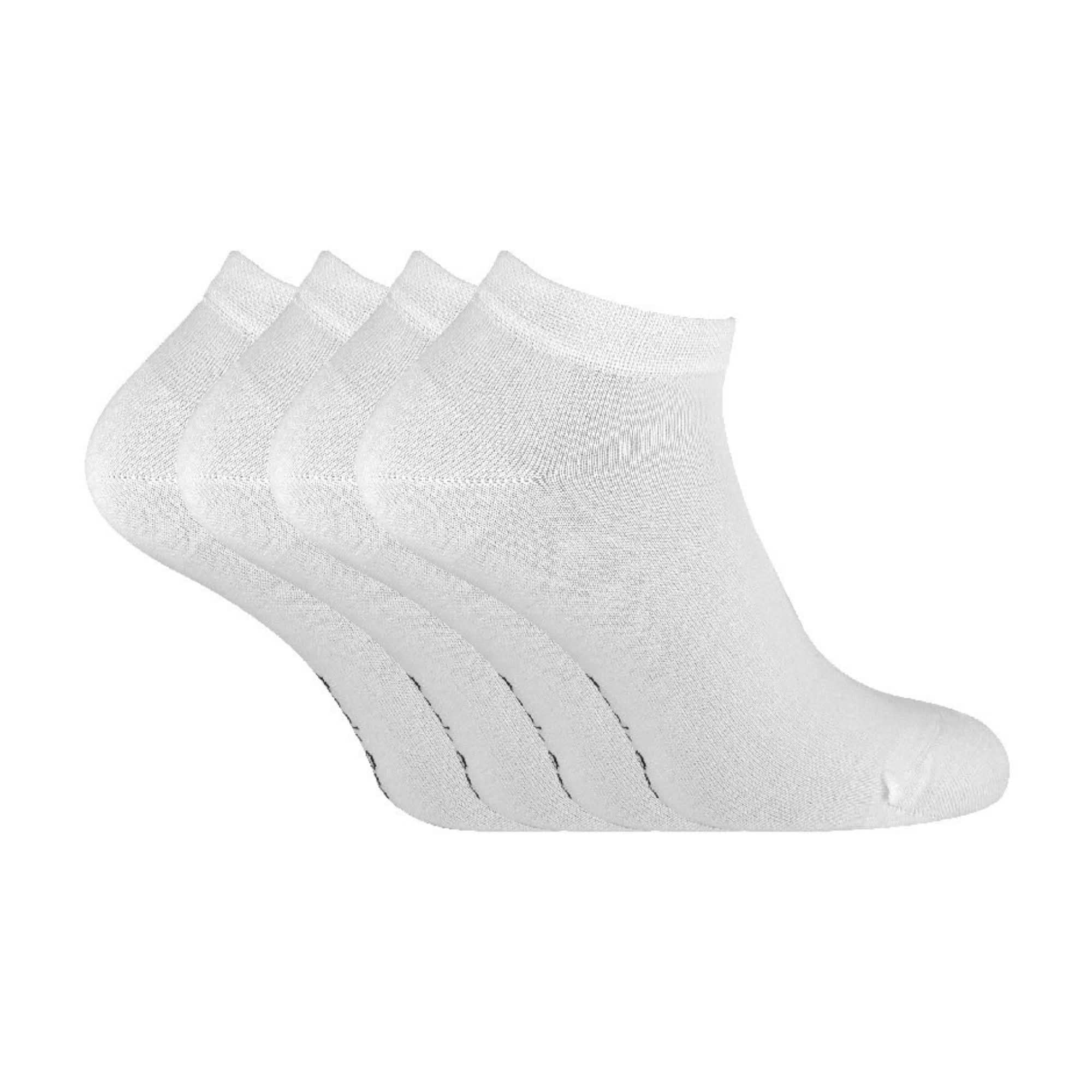 Sock Snob - Womens 4 Pairs Bamboo Breathable Low Cut Ankle Trainer Socks (4-8, White)