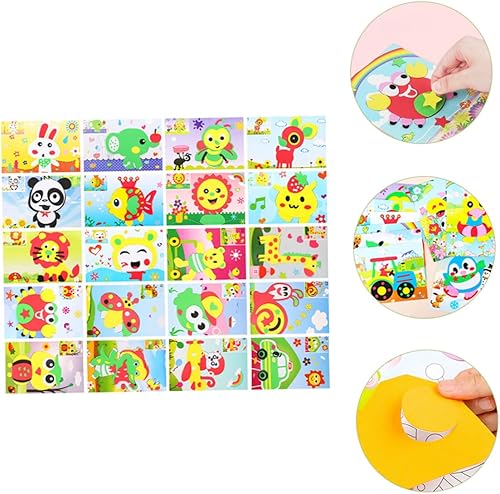 Miniatura 2 de TOYANDONA 100 calcomanías 3D de animales de dibujos animados, calcomanías de pintura de animales de dibujos animados, juegos de aprendizaje