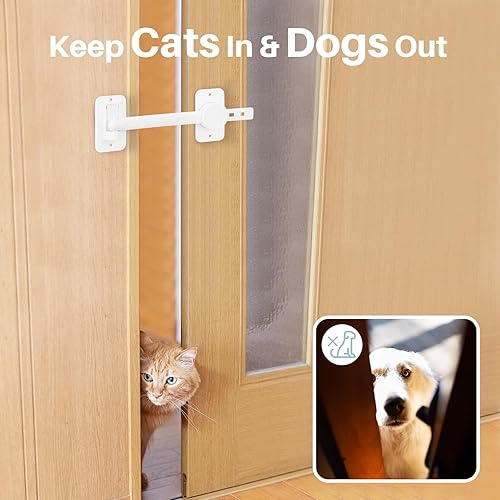 Miniatura 8 de Inaya Paquete de 2 manijas de puerta a prueba de niños y correa ajustable Inaya para seguridad de niños y pestillo de puerta de gato