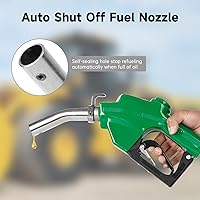 Vista 2 de Boquilla de combustible automática de 1" NPT con gancho, boquilla de gas con mango de bomba diésel, tasa de flujo máxima de 30 GPM, candado de 3